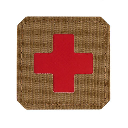 EMBLEMAT M-TAC MEDIC CROSS - COYOTE / CZERWONY