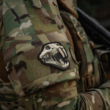 NASZYWKA EMBLEMAT M-TAC NA RZEP Old Tiger Full Color Ivory