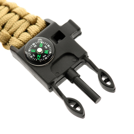 Bransoletka survivalowa M-Tac Paracord 3w1/4w1 – krzesiwo, kompas, gwizdek