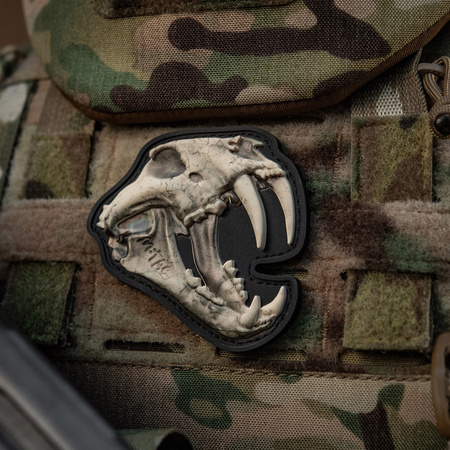 NASZYWKA EMBLEMAT M-TAC NA RZEP Old Tiger Full Color Ivory