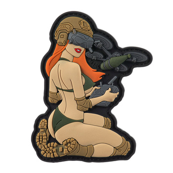 NASZYWKA EMBLEMAT M-TAC NA RZEP Tactical Girl №6 PVC Redhead/Olive/Coyote