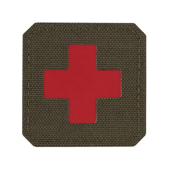 EMBLEMAT M-TAC MEDIC CROSS - RANGER GREEN / CZERWONY