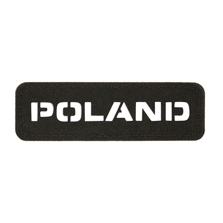 EMBLEMAT M-TAC NAPIS POLSKA - LASER CUT- CZARNY