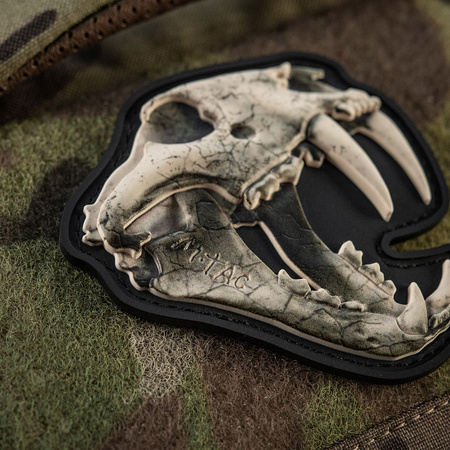 NASZYWKA EMBLEMAT M-TAC NA RZEP Old Tiger Full Color Ivory