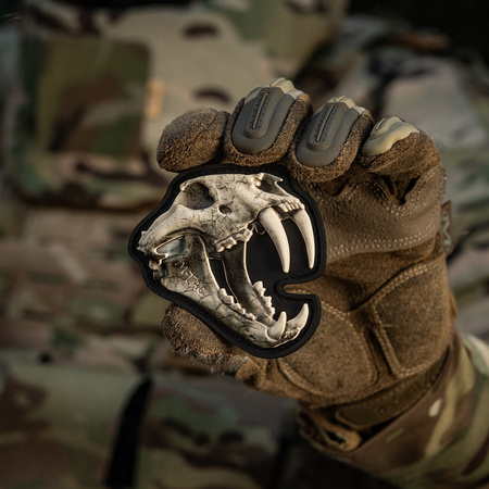 NASZYWKA EMBLEMAT M-TAC NA RZEP Old Tiger Full Color Ivory