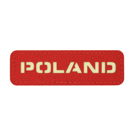 EMBLEMAT M-TAC NAPIS POLSKA - FLUOR - CZERWONY