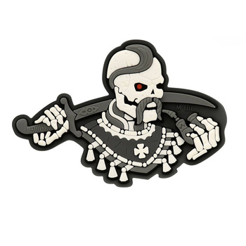 EMBLEMAT M-TAC YOU ONLY DIE ONCE 3D - SZARY / BIAŁY