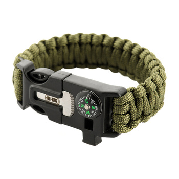 Bransoletka survivalowa M-Tac Paracord 3w1/4w1 – krzesiwo, kompas, gwizdek 