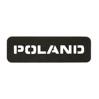 EMBLEMAT M-TAC NAPIS POLSKA - LASER CUT- CZARNY
