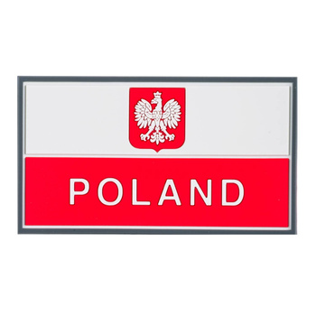 EMBLEMAT NASZYWKA FLAGA PL Z GODŁEM (90 X 50 MM) - STANDARD
