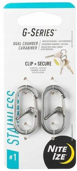 KARABINEK NITE IZE - G-SERIES #1  - 2 PACK - STAINLESS STELL