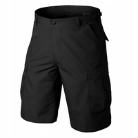 KRÓTKIE SPODNIE HELIKON BDU (BATTLE DRESS UNIFORM) - POLYCOTTON RIPSTOP - CZARNY