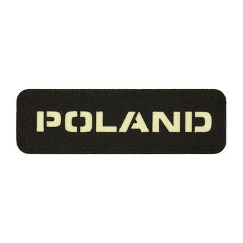 EMBLEMAT M-TAC NAPIS POLSKA - FLUOR - CZARNY