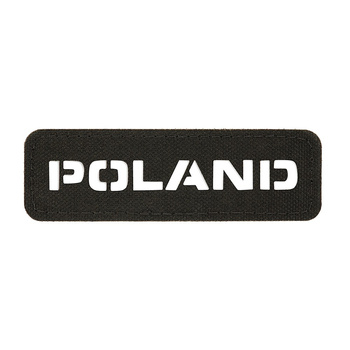 EMBLEMAT M-TAC NAPIS POLSKA - LASER CUT- CZARNY