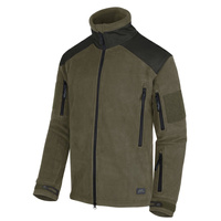 BLUZA HELIKON LIBERTY - DOUBLE FLEECE - OLIVE GREEN / CZARNY