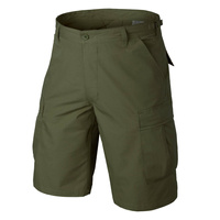 KRÓTKIE SPODNIE HELIKON BDU (BATTLE DRESS UNIFORM) - POLYCOTTON RIPSTOP - OLIVE GREEN