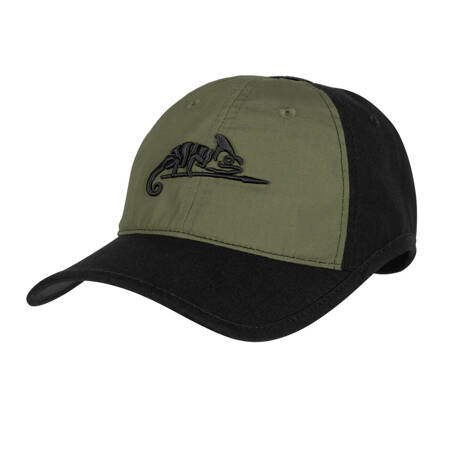 CZAPKA Z DASZKIEM HELIKON - LOGO CAP - CZARNY  / OLIVE GREEN